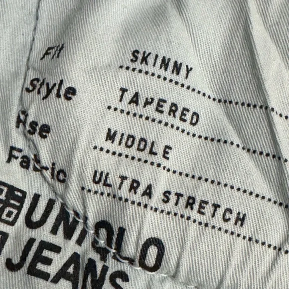 Uniqlo Men’s Mid Rise Stretch Skinny Jeans Size 30X34 - Picture 3 of 4